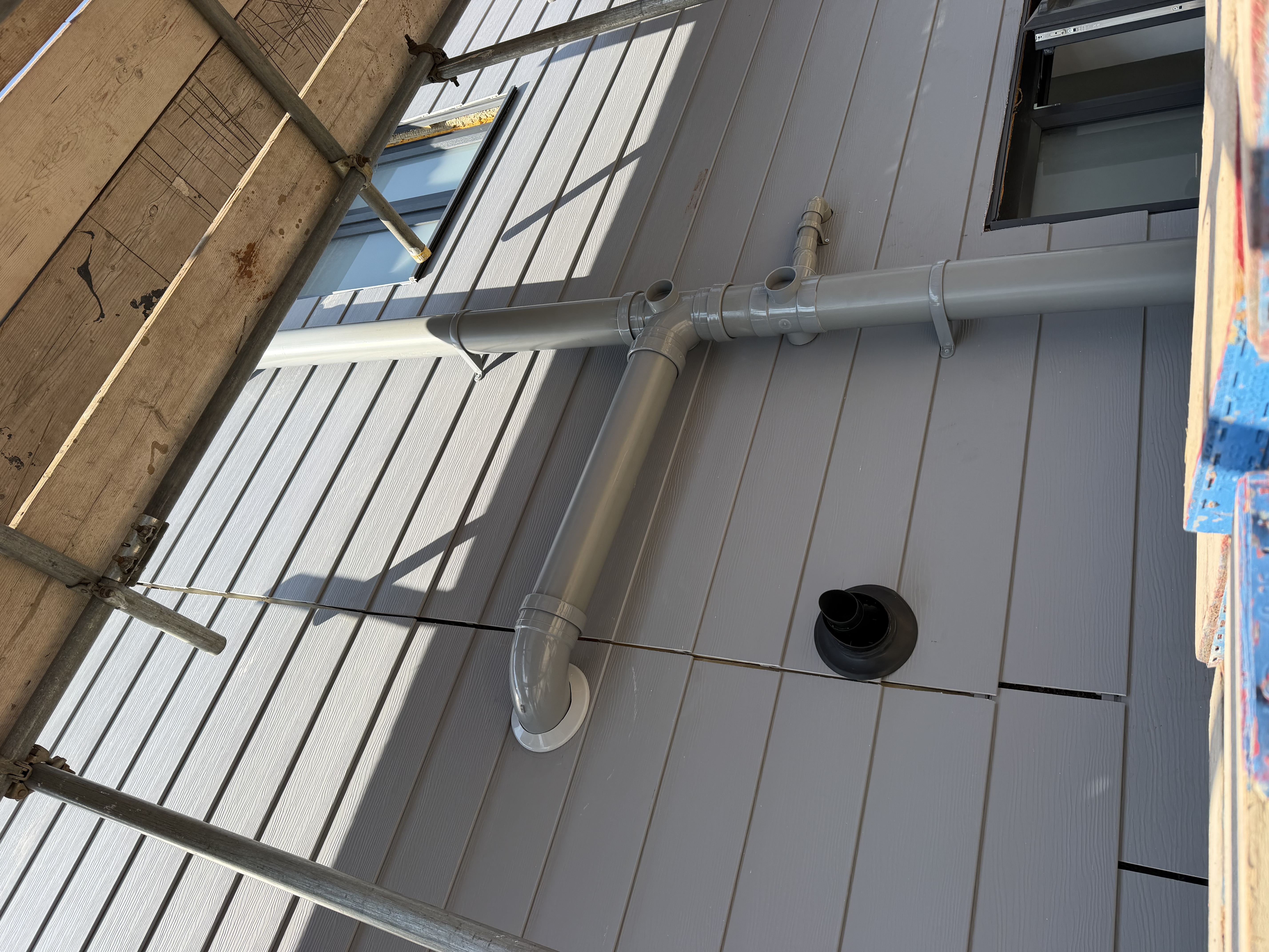 New External Grey Soil Pipe (SVP) instillation In Rayleigh Essex