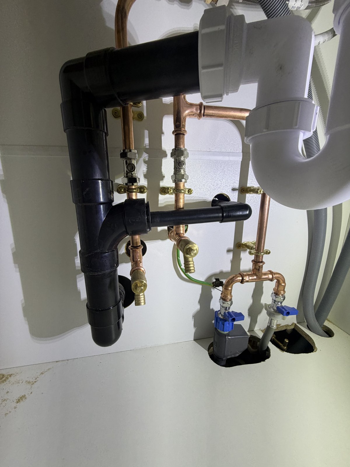 Copper pipework and plant on a commercial job